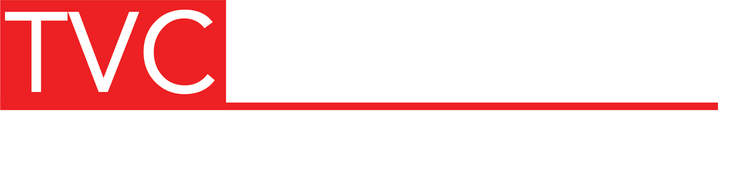 TVC Communications Logo with Trademark (White)